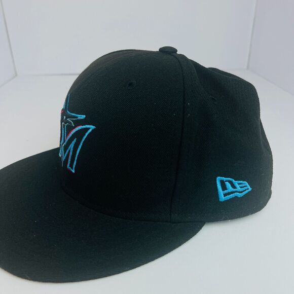 Florida Marlins Baseball Cap Official MLB On Field Players Hat Black Mens 7¼ - Picture 2 of 8